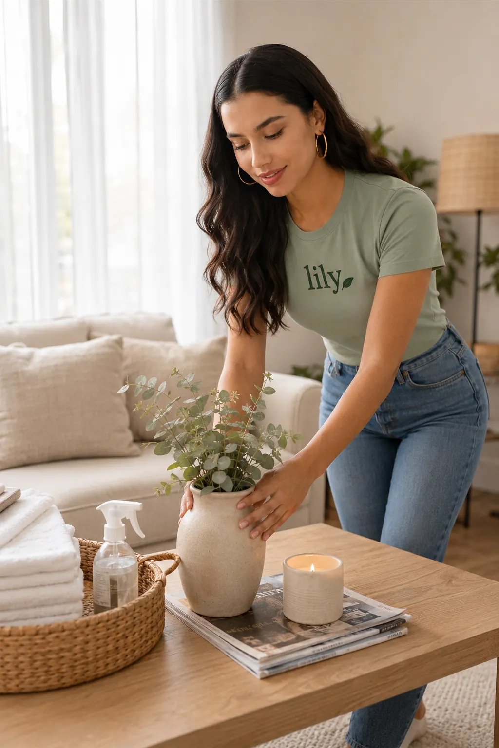 Lily team member preparing a space